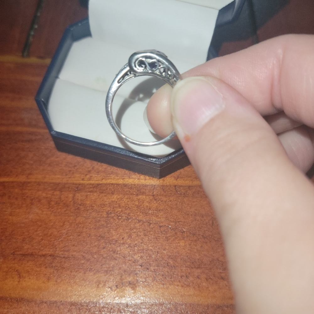 Amethyst and White Sapphire Ring - Picture 2 of 3